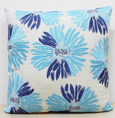 

Elan Embroidered Cushions Cover(35 cm*35 cm, Blue)