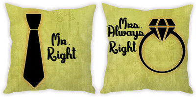 67% OFF on StyBuzz Text Print Cushions Cover(Pack of 2, 40.7 cm*40.7 cm, Multicolor)