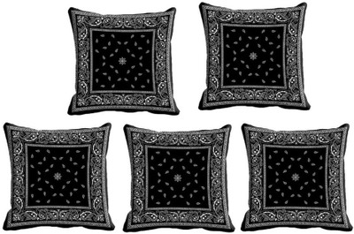 

IndiWeaves Printed Cushions Cover(Pack of 5, 30 cm*30 cm, Black, White)