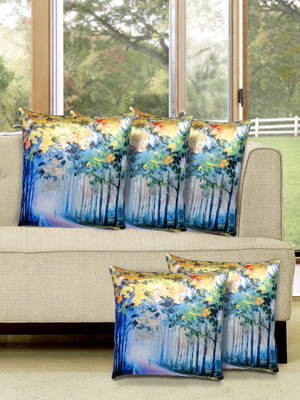 

Alina Decor Printed Cushions Cover(Pack of 5, 40.64 cm, Blue)