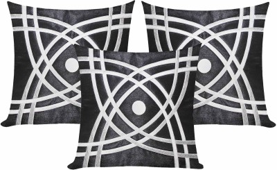 ZIKRAK EXIM Floral Cushions Cover(Pack of 3, 40 cm, Black)