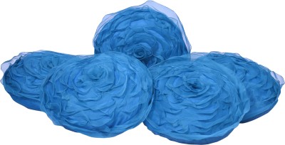 Fazar Creations Dupion Silk Cushions & Pillows Cover(Pack of 5, 40 cm*40 cm, Blue)