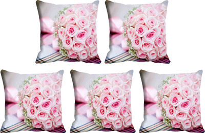 

IndiWeaves Printed Cushions Cover(Pack of 5, 30 cm*30 cm, White, Black), Black;white