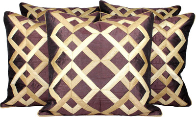 

Mysha Striped Cushions Cover(Pack of 5, 41 cm*41 cm, Beige, Brown)