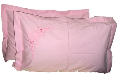 

Amita Home Furnishing Embroidered Pillows Cover(Pack of 2, 43 cm*69 cm, Pink)