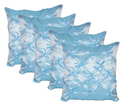 ZIKRAK EXIM Self Design Cushions Cover(Pack of 5, 40 cm*40 cm, Light Blue)