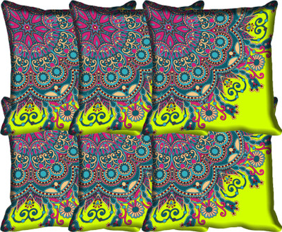 

IndiWeaves Printed Cushions Cover(Pack of 6, 30 cm*30 cm, Multicolor)