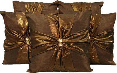 

HOME SHINE Floral Cushions Cover(Pack of 5, 40 cm*40 cm, Brown)