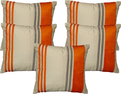 

HOME SHINE Striped Cushions Cover(Pack of 5, 40 cm*40 cm, Orange)