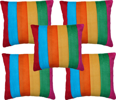 

HOME SHINE Striped Cushions Cover(Pack of 5, 30 cm*30 cm, Multicolor)