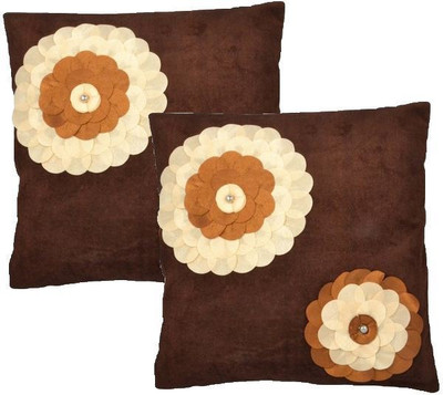 

Nikunj Embroidered Cushions Cover(Pack of 2, 40 cm, Brown)