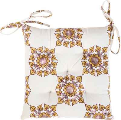 

Rajrang Floral Cushions Cover(38 cm*38 cm, White, Yellow)