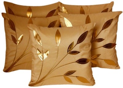 Ridhima Creations Floral Cushions Cover(Pack of 5, 40 cm*40 cm, Beige)
