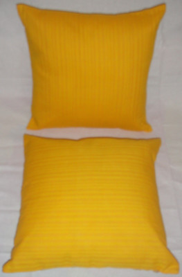 ASC Self Design Cushions Cover(Pack of 2, 40.64 cm*40.64 cm, Yellow)