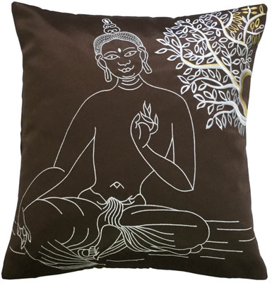 

Lushomes Embroidered Cushions Cover(40 cm*40 cm, Brown)