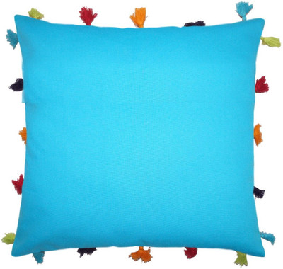 Lushomes Plain Cushions Cover(40 cm, Blue)