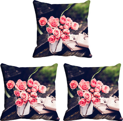 

IndiWeaves Printed Cushions Cover(Pack of 3, 16 cm*16 cm, Purple, Maroon), Maroon;purple