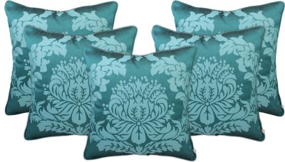 Zubix Damask Cushions Cover(Pack of 5, 40 cm*40 cm, Blue)