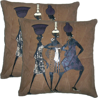

ChicAntique Printed Cushions Cover(Pack of 2, 40 cm*40 cm, Brown)