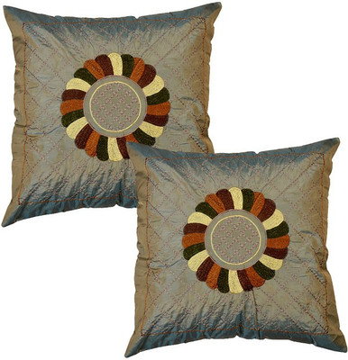 

Rajrang Floral Cushions Cover(Pack of 2, 38 cm*38 cm, Green)