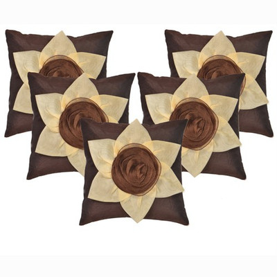 

Shine Villa Floral Cushions Cover(Pack of 5, 30 cm*30 cm, Brown)