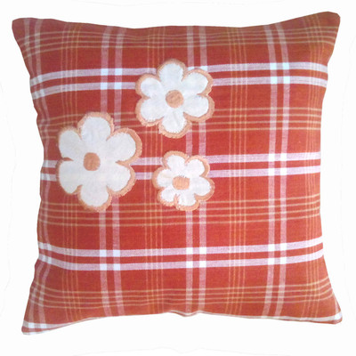 

Dinitz Designz Checkered Cushions Cover(Pack of 2, 30 cm*30 cm, Orange)
