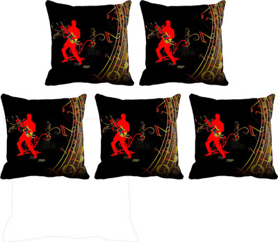 

IndiWeaves Printed Cushions Cover(Pack of 5, 40 cm*40 cm, Red, Blue), Blue;red