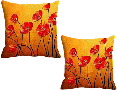 

IndiWeaves Printed Cushions Cover(Pack of 2, 30 cm*30 cm, Yellow, Orange), Orange;yellow