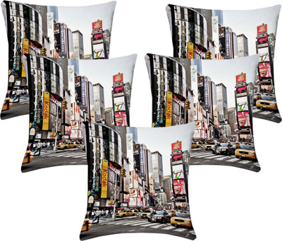 

Lushomes Printed Cushions Cover(Pack of 5, 40 cm, Multicolor)