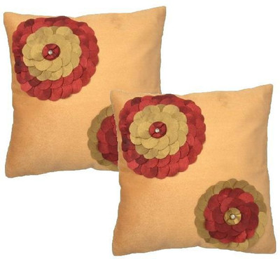 

Nikunj Embroidered Cushions Cover(Pack of 2, 40 cm, Beige)