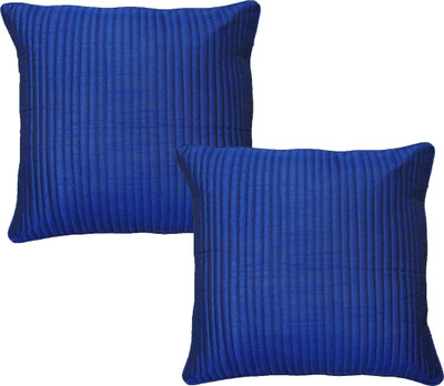 

HOME SHINE Striped Cushions Cover(Pack of 2, 40 cm*40 cm, Blue)