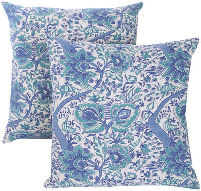 

Rajrang Floral Cushions Cover(Pack of 2, 46 cm*46 cm, White)