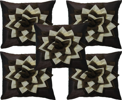 

HOME SHINE Floral Cushions Cover(Pack of 5, 40 cm*40 cm, Brown)