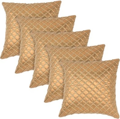 MS Enterprises Striped Cushions Cover(Pack of 5, 40 cm*40 cm, Beige)