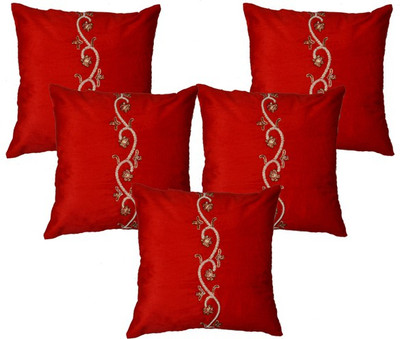 

Shine Villa Embroidered Cushions Cover(Pack of 5, 40 cm*40 cm, Red)