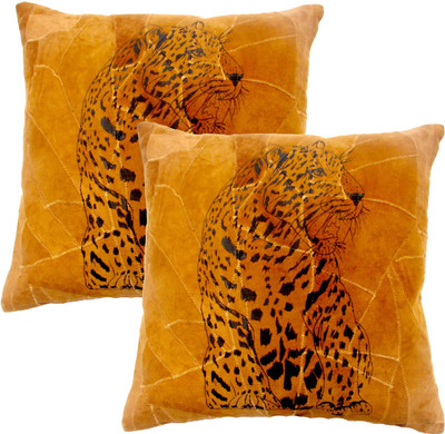 

Homeblendz Abstract Cushions Cover(Pack of 2, 40 cm*40 cm, Beige, Black)