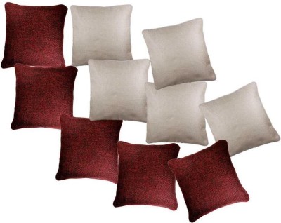 

BELIVE-ME Plain Cushions Cover(Pack of 10, 40 cm*40 cm, White, Maroon), Maroon;white