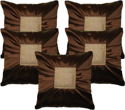

HOME SHINE Geometric Cushions Cover(Pack of 5, 40 cm*40 cm, Brown)