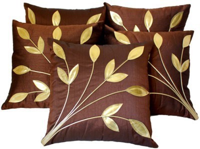 JARS COLLECTIONS Polyester Cushions Cover(Pack of 5, 40 cm, Brown)