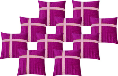 

Fazar Creations Striped Cushions Cover(Pack of 10, 40 cm*40 cm, Pink)