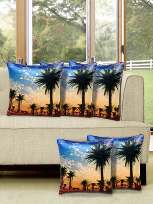 

Alina Decor Printed Cushions Cover(Pack of 5, 40.64 cm, Blue)