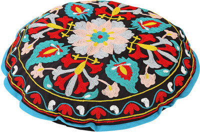 

Rajrang Floral Cushions Cover(58 cm*58 cm, Black)
