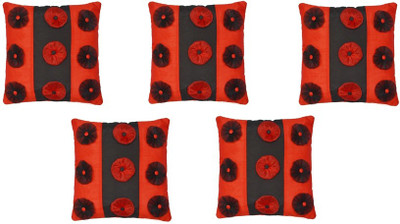 

Shine Villa Floral Cushions Cover(Pack of 5, 40 cm, Red)