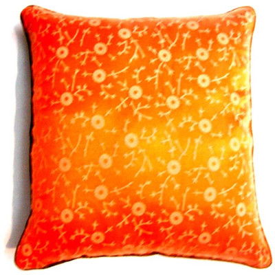 Homeblendz Damask Cushions Cover(40 cm*40 cm, Orange)