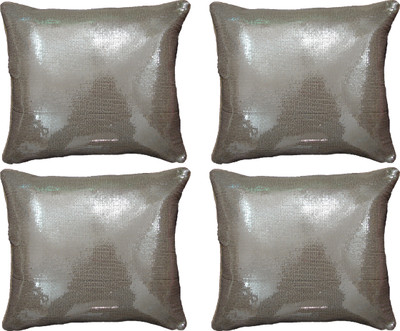

HOME SHINE Embroidered Cushions Cover(Pack of 4, 40 cm*40 cm, Beige)