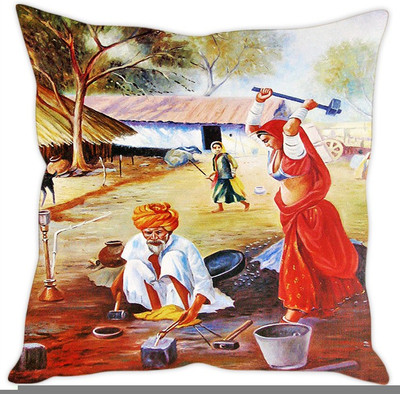 

Sleep Nature's Abstract Cushions Cover(40.64 cm*40.64 cm, Multicolor)