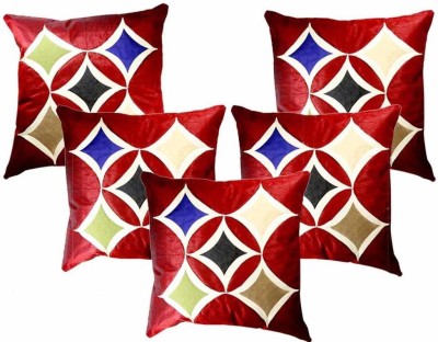 Belive-Me Geometric Cushions Cover(Pack of 5, 40 cm*40 cm, Maroon)