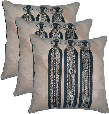

ChicAntique Printed Cushions Cover(Pack of 3, 40 cm*40 cm, Beige)