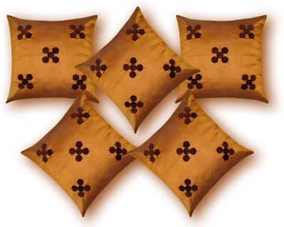 

Nikunj Floral Cushions Cover(Pack of 5, 40 cm*40 cm, Gold)