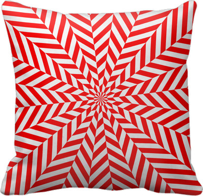 SajawatHomes Abstract Cushions Cover(30 cm*30 cm, White, Red), Red;white
